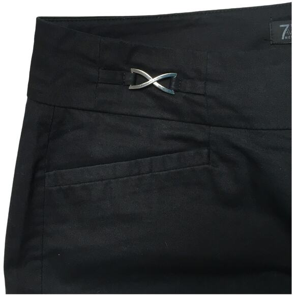 NY & Co 7th Ave Suiting Crop Dress Pants Capri Womens 6 Black Career Work Casual - Picture 6 of 10